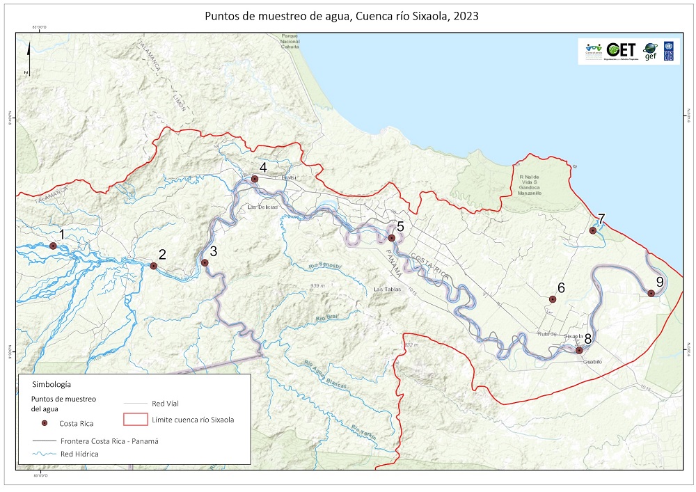 Mapa de puntos de muestreo