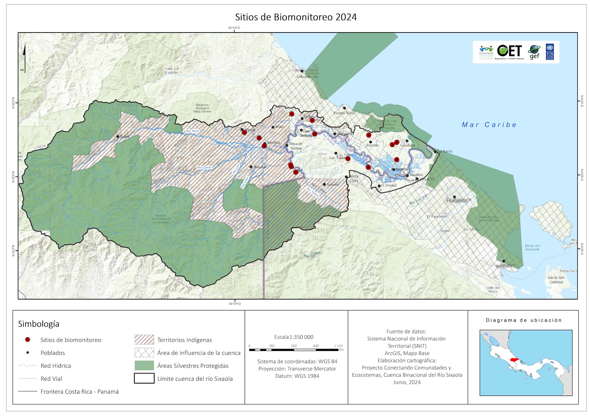 Mapa Sitios de bio monitoreo Resultados 2024